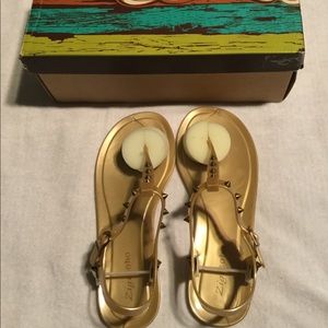 Zigi Soho Cherry Gold Studded Sandals